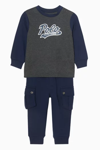 Logo Sweatshirt & Cargo Pants Set