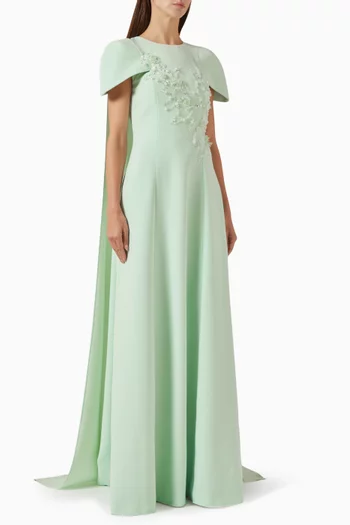 Bead-embellished Cape Dress