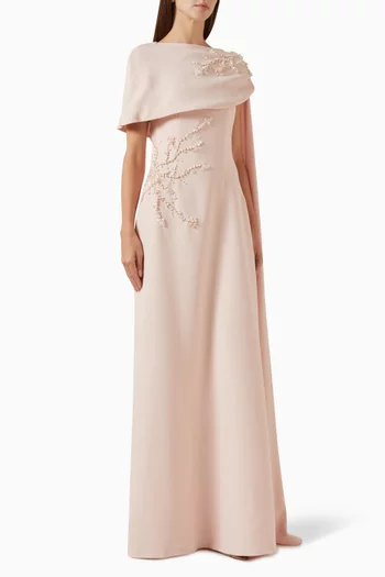 Bead-embellished Cape Dress