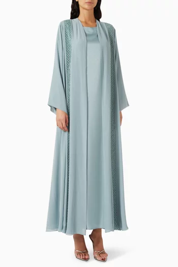 طقم عباية مطرز بالخرز، 3 قطع