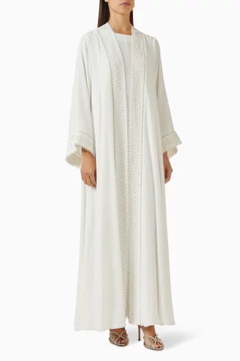 3-piece Bead-embellished Abaya Set