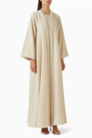 3-piece Embroidered Abaya Set