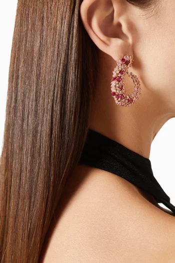 أقراط سيينا فضة مطلية ذهب وردي عيار 18