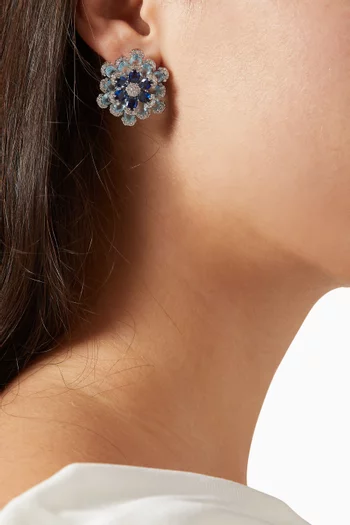 أقراط بيوني معدن مطلي روديوم