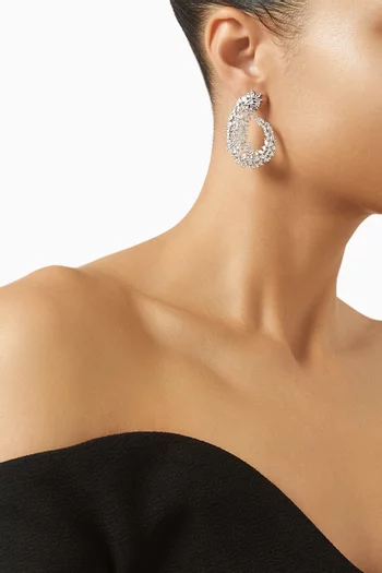 Siena Cluster Stud Earrings in Rhodium-plated Brass