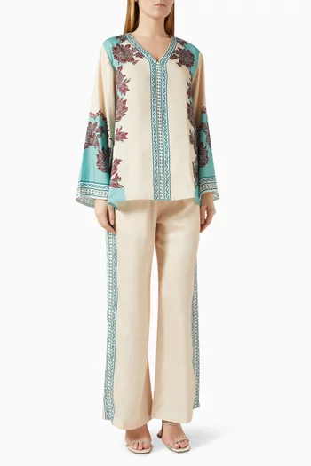 Olivia Top & Pant Set in Satin-twill