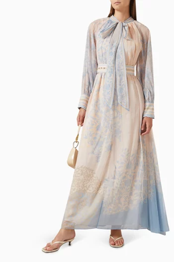 Brook Belted Maxi Dress in Chiffon