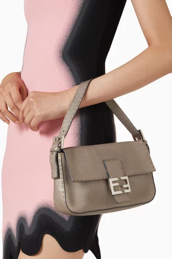 Selleria Baguette Shoulder Bag in Metallic Leather