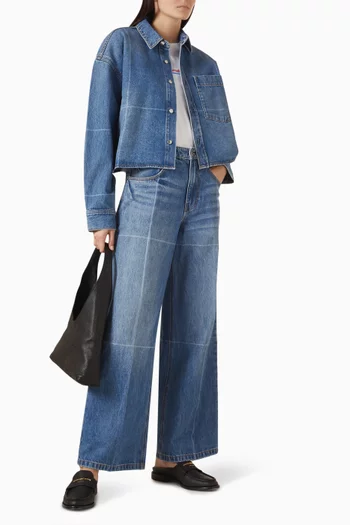 Cropped Button Shirt in Denim