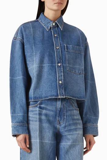 Cropped Button Shirt in Denim