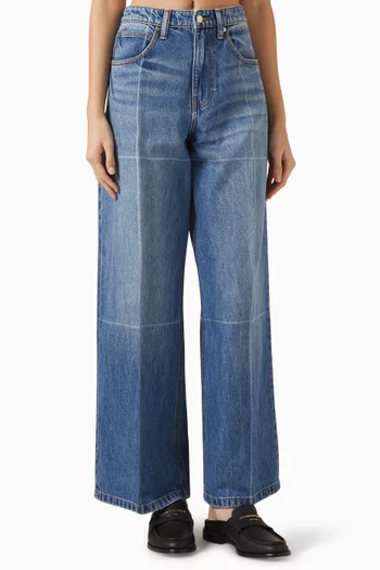 Foldline Wide-leg Jeans in Denim