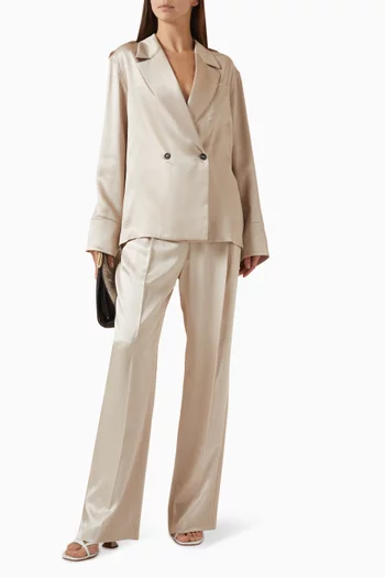 Scarf Shirt in Silk-satin