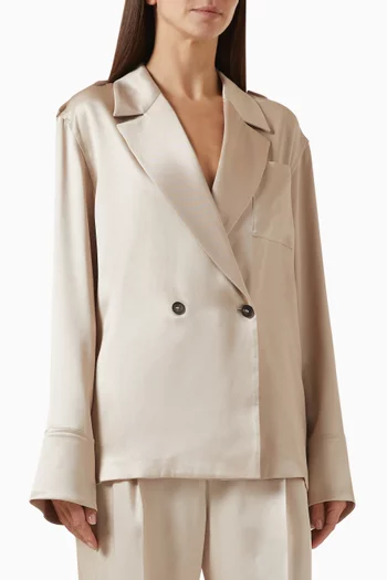 Scarf Shirt in Silk-satin