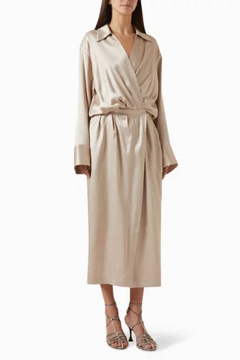 Trench Dress in Silk Twill