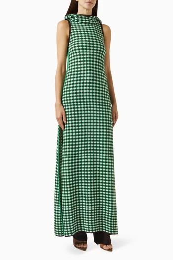 Hooded Jacquard Maxi Dress