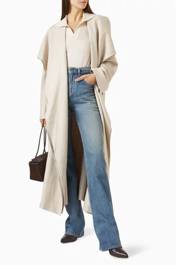 Relaxed Polo Shirt in Wool-silk