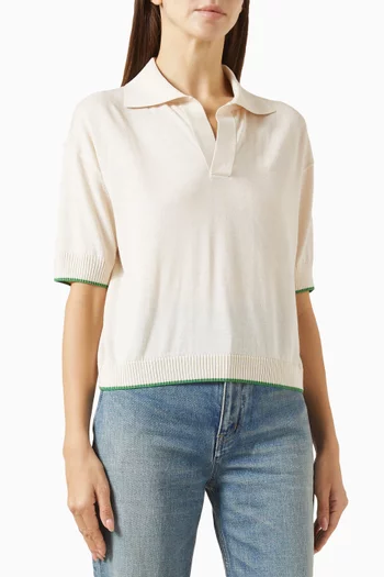 Relaxed Polo Shirt in Wool-silk