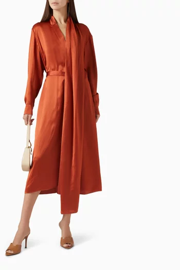 Scarf Midi Dress in Silk