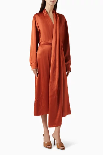 Scarf Midi Dress in Silk