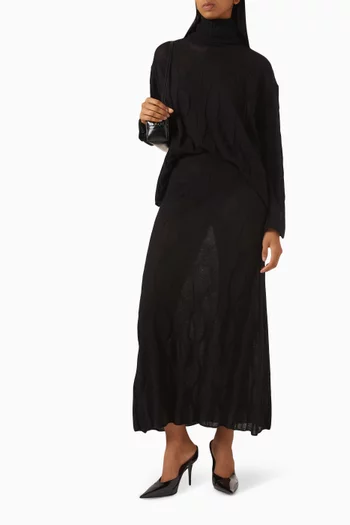 Waves Turtleneck Top in Cashmere