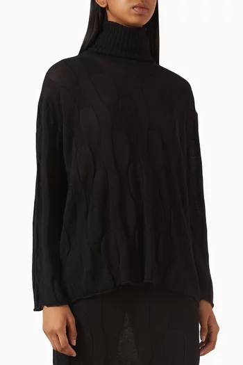 Waves Turtleneck Top in Cashmere