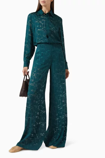 Wide-leg Pants in Silk-twill
