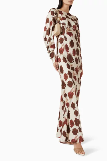 فستان أليز طويل بنقشة زهور ستان