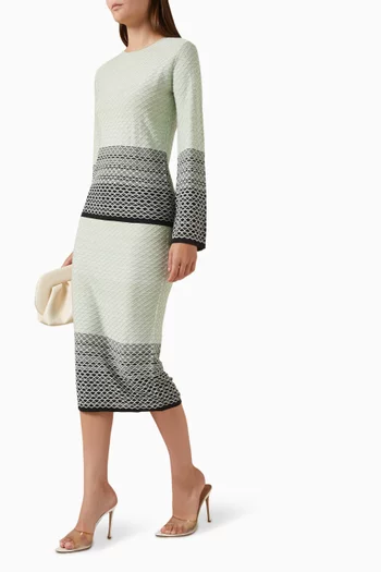 Vichy Midi Skirt in Knit