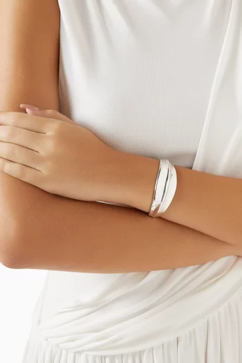 Wave Cuff Bracelet in Sterling Silver