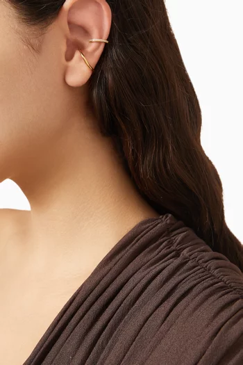 Pave Sonder Single Ear Cuff in 14kt Gold Vermeil