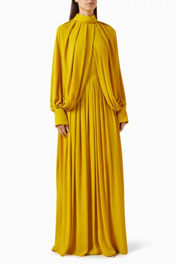 فستان إيلين طويل بدرابيه