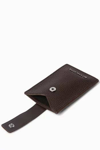 Hudson Snap Card Case in Pebbled Leather