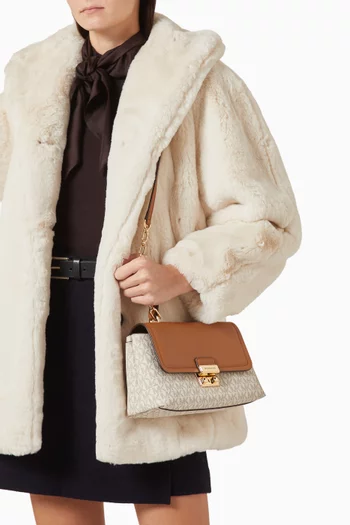 Medium Tribeca Satchel in Signature Logo Canvas