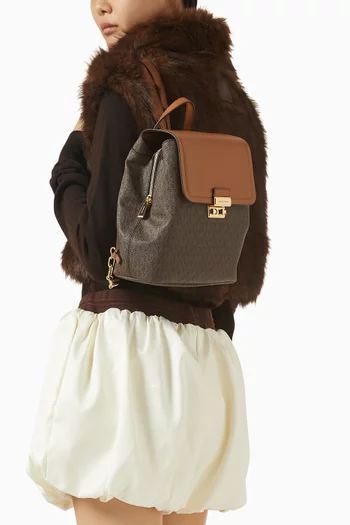 Small Tribeca Backpack in Logo Canvas