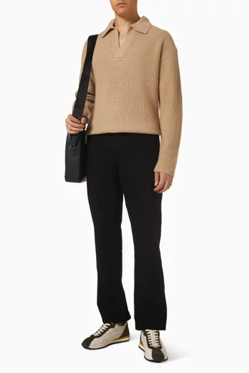 سترة بنسيج مضلع مزيج صوف