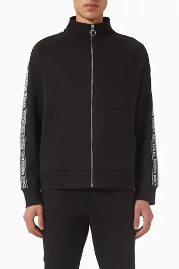Logo Tape Zip-up Jacket in Cotton-blend