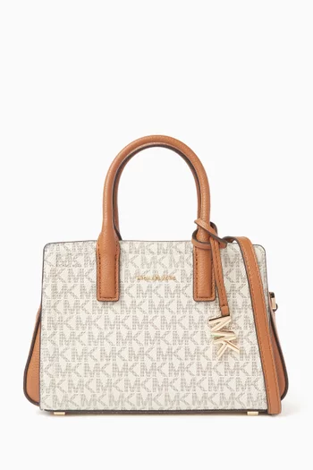 Small Laila Tote Bag in Signature Logo Canvas