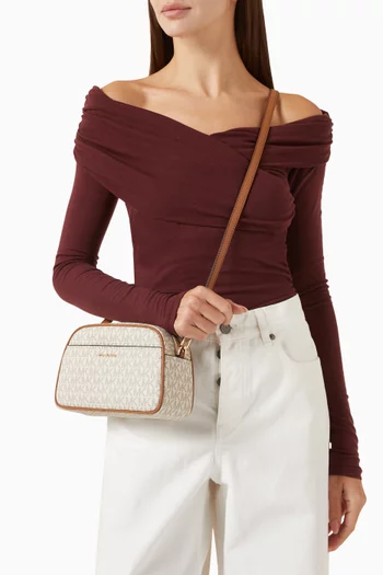 Jet Set Small Crossbody Bag in Signature Logo Canvas