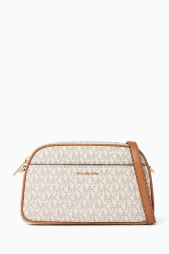 Jet Set Small Crossbody Bag in Signature Logo Canvas
