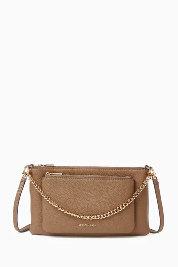 Medium Jet Set Convertible Crossbody Bag in Pebbled Leather