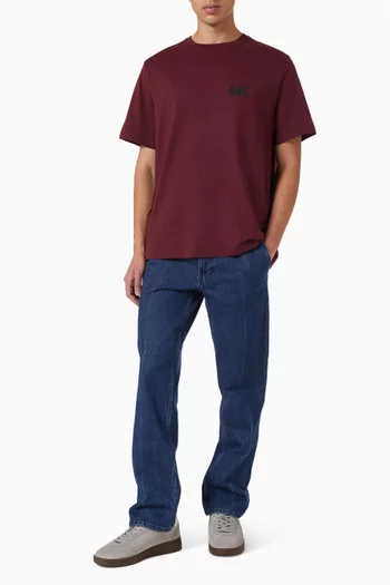 تي شيرت برقعة شعار الماركة قطن