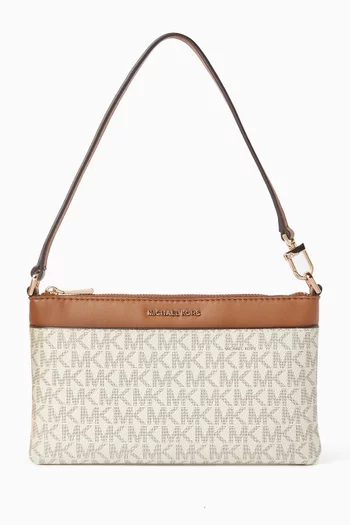 Jet Set Medium Wristlet Bag in Signature Logo Canvas
