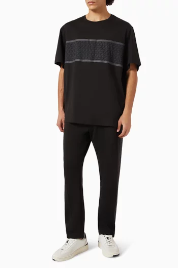 Signature Logo Striped T-shirt in Cotton
