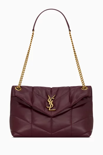 Small Puffer Shoulder Bag in Shiny Leather