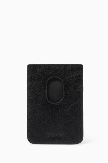 Cash Magnet Card Holder in Arena Lambskin