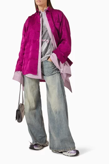 قميص كوكون فلورل فيسكوز وجاكار