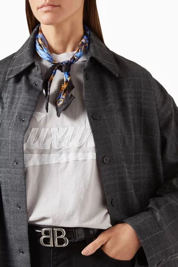 AI Printed Scarf in Silk-twill