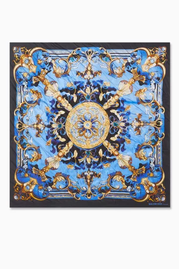 AI Printed Scarf in Silk-twill