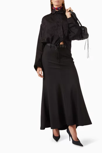 قميص كوكون بشعار الماركة جاكار وفيسكوز