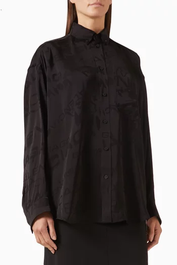 قميص كوكون بشعار الماركة جاكار وفيسكوز